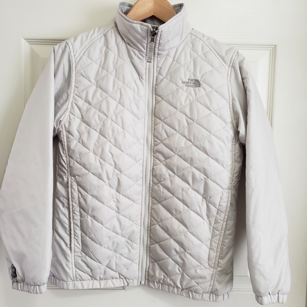 The North Face Girl's Quilted Light Gray Jacket Size Large